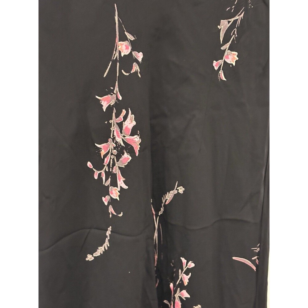 Evan Picone Black Floral Midi Dress Size 16 Ruffle Strap Evening Party - Picture 3 of 6